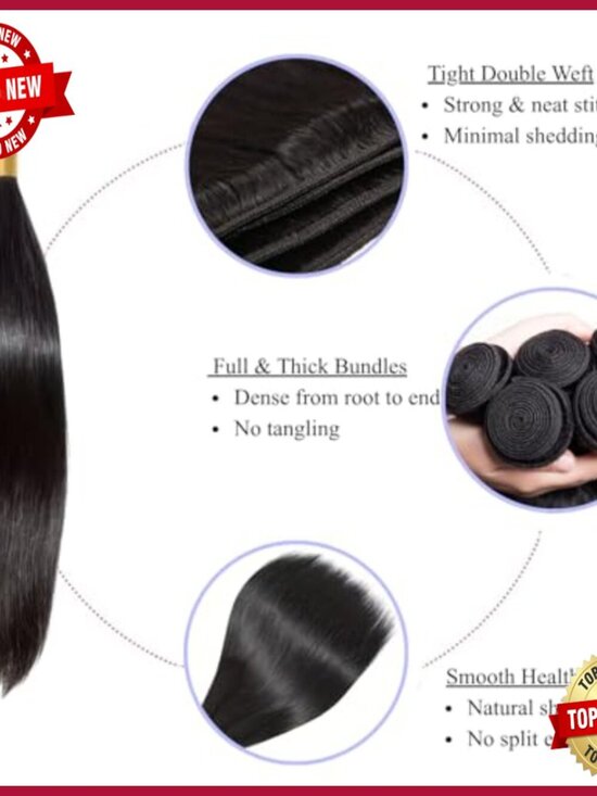 12A Human Hair Extensions 4 Bundles Brazilian Virgin Hair Straight